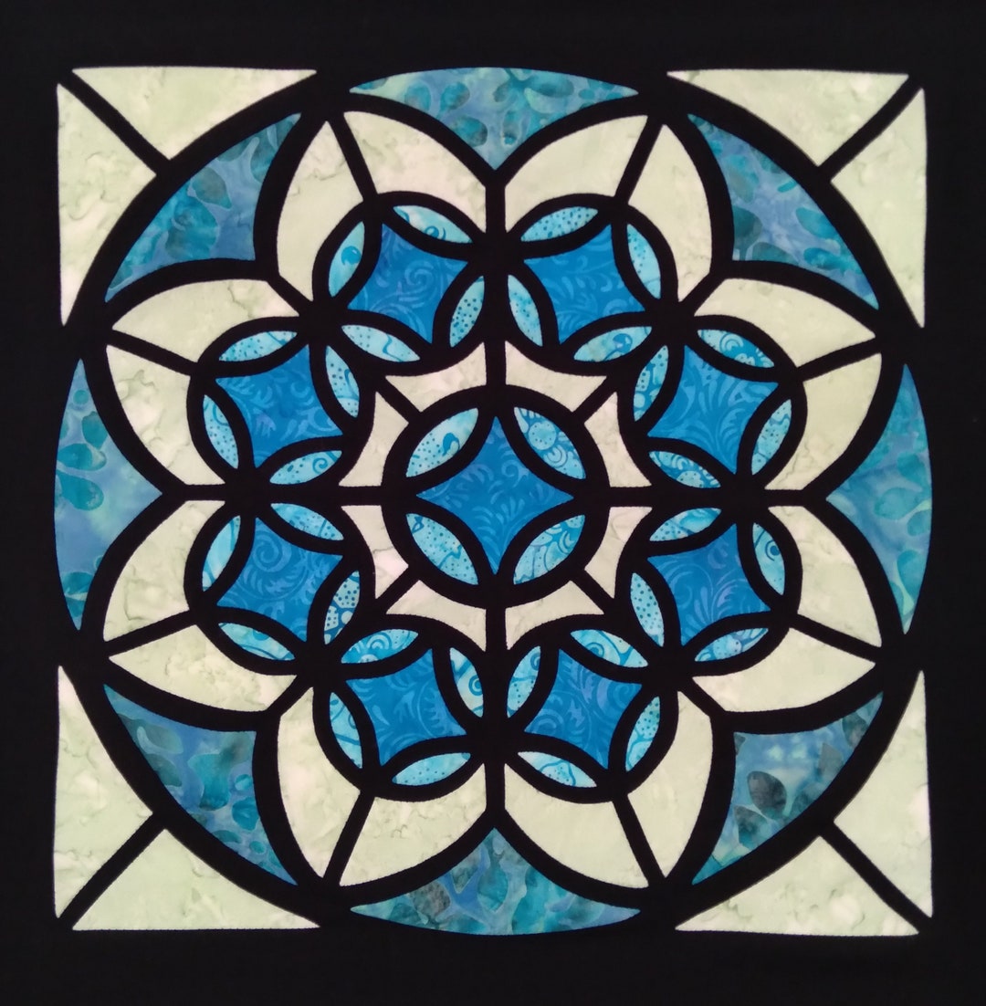 Stained Glass Orange Peel Applique Pattern folded Cutwork Etsy