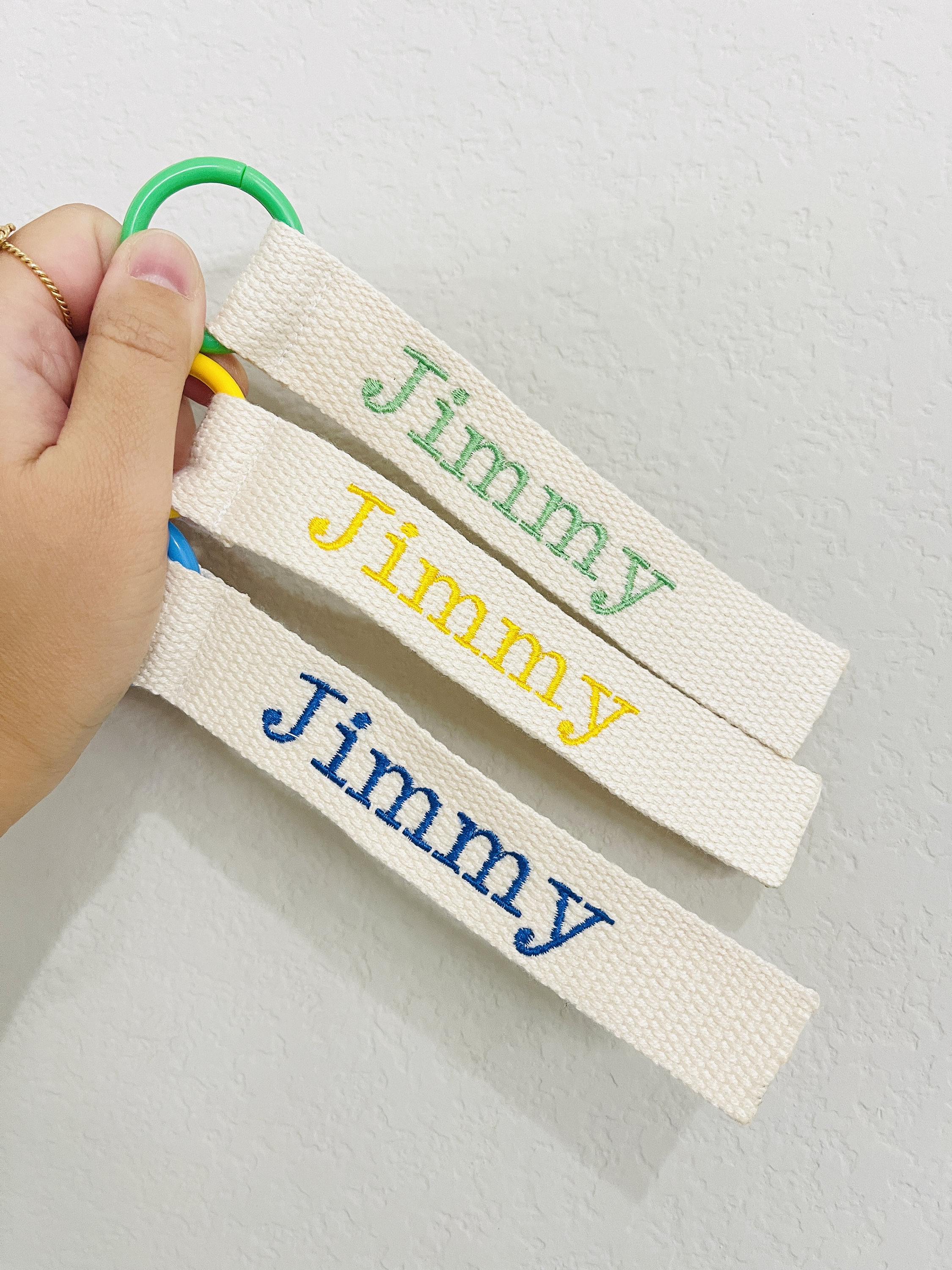 Personalised Rainbow Embroidery Name Tag - Etsy