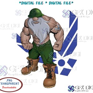 Sargeant SGT Gnome MAXX PNG - Digital Instant Downloadable Printable Clipart File for Mugs Tumblers or Sublimation & More