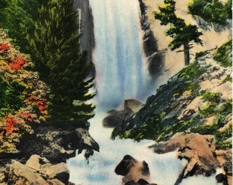 Vintage Postcard of Vernal Falls @ Yosemite National Park