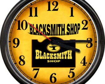 The Blacksmith Anvil Farrier Iron Worker Metal Tools Art Sign Wall Clock
