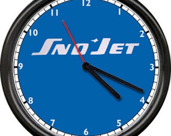 Logotipo de Sno Jet Snowmobile Racing Dealer Retro Vintage Sign Wall Clock
