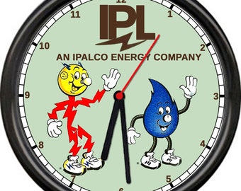 Reddy Kilowatt IPL Indiana Power & Electric Light Lineman Electric Wall Clock
