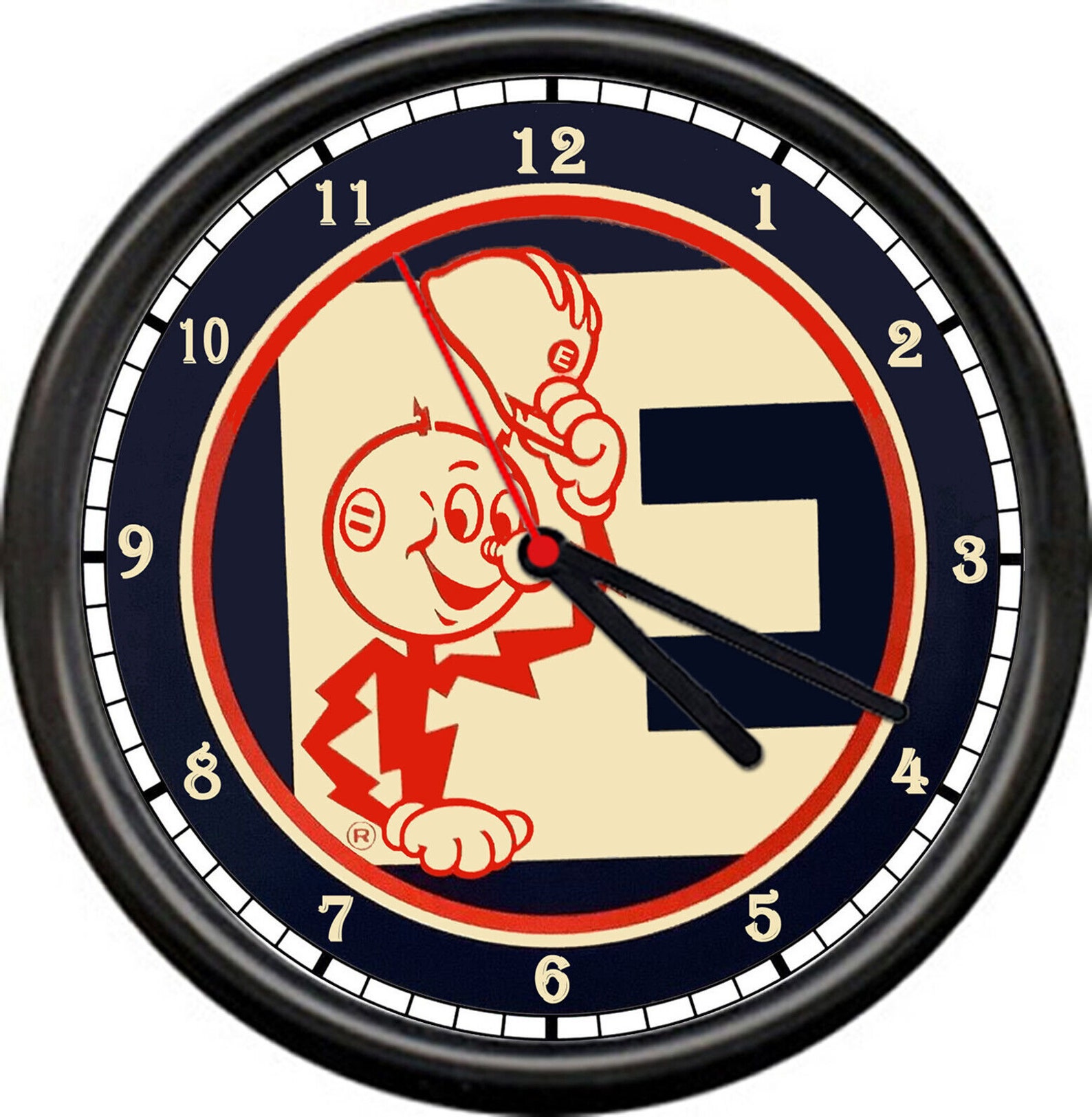G Reddy Sticker Clock Reddy Kilowatt Vintage Logo Ohio Edison Company Electrician Sign Wall ...