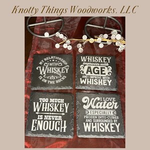 Funny Whiskey Slate Coaster Housewarming Gift Drink Coaster Laser Engraved Coaster Unique Home Decor