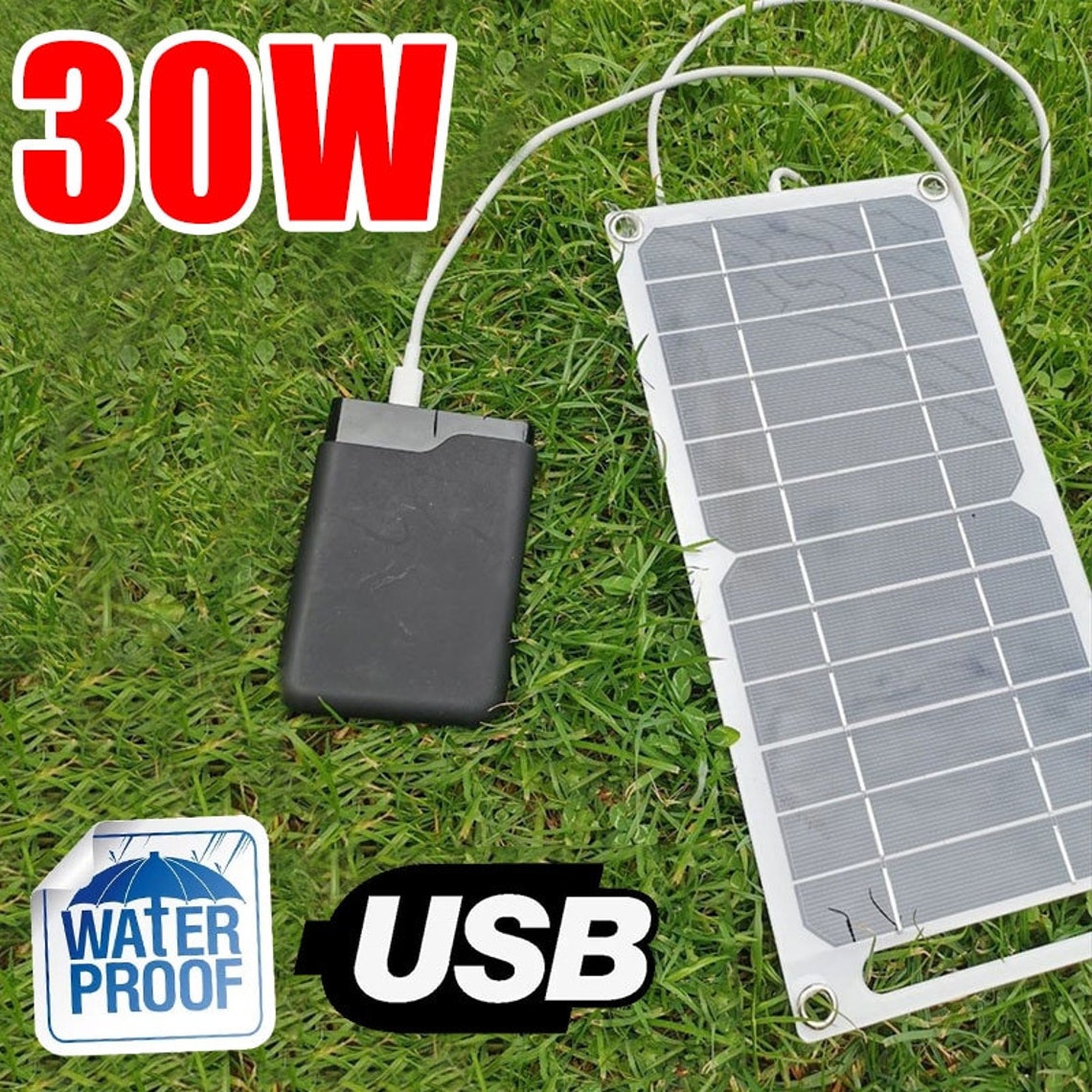 30W Portable Solar Panel 5V Solar Plate With USB Safe Charge Etsy UK