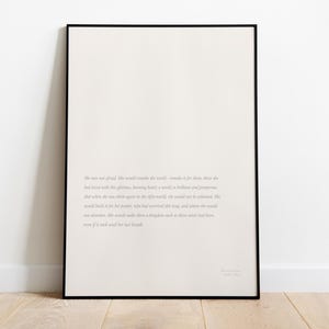 Throne of Glass | Sarah J. Maas | Aelin Ashryver Galathynius | SJM Quote | Minimalist Book Poster | She Was Not Afraid | Bookish
