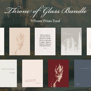 Throne of Glass | Book Poster Bundle | Sarah J. Maas | SJM Quote | Minimalist Book Posters | Bookish Merch