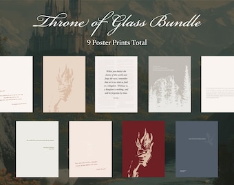 Throne of Glass | Book Poster Bundle | Sarah J. Maas | SJM Quote | Minimalist Book Posters | Bookish Merch