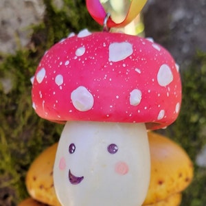 Happy mushroom ornament