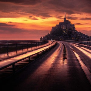 Sunset at Mont St Michel