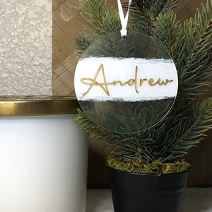 Personalized Acrylic Christmas Ornament: Custom Stocking Tag