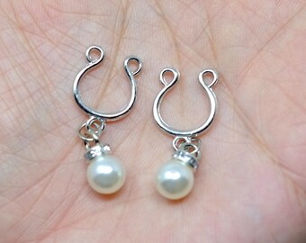Nipple Clamps Peals cute Erotic BDSM  Non Piercing Nipple Rings Sexy Nipple Jewelry