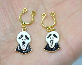 Scary Face Ghost Face Erotic BDSM  Non Piercing Nipple Rings Sexy Nipple Jewelry