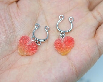 Candy Heart Shaped Erotic BDSM  Non Piercing Nipple Rings Sexy Nipple Jewelry