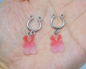 Candy Ted bear cute Erotic BDSM  Non Piercing Nipple Rings Sexy Nipple Jewelry