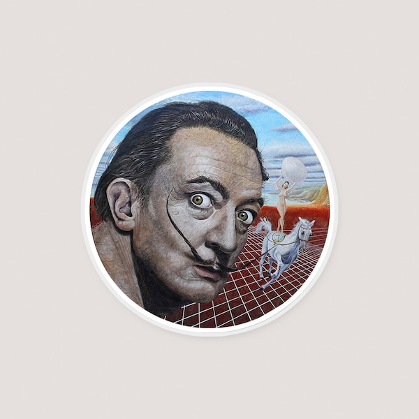 Salvador Dali Sticker - art history, handmade, weather-resistant, laminated sticker
