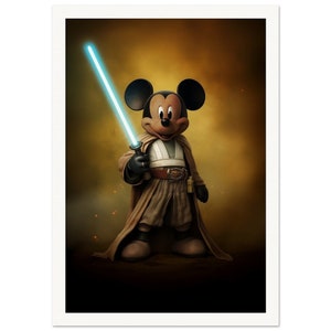 Arte murale • Carta opaca di qualità museale • Poster • Generato da IA • Ritratto • Topolino La Forza