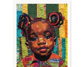 Wall Art • Museum-Quality Matte Paper • Poster • Ai Generated • Portrait • The Colours of Joy inspired by Bisa Butler