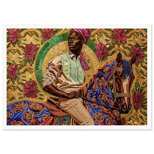 Arte murale • Poster • Noble Rider ispirato a Bisa Butler e Kehinde Wiley