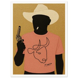 Arte murale • Poster • Dipinto • Arte dorata • Pop art • Picasso • Pistolero dorato
