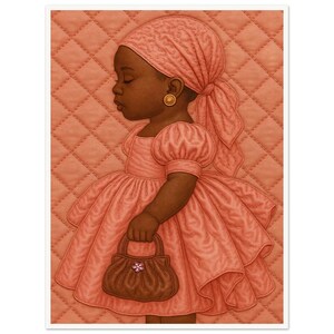 Arte murale • Poster • Arte trapuntata nera • Africana • Grace trapuntata: la piccola icona