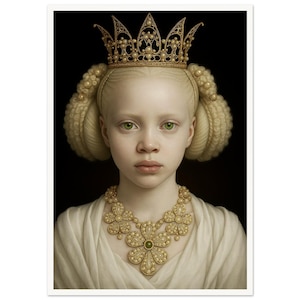 Arte murale • Poster • Pittura • Arte nera • Africana • La principessa albina: un ritratto di grazia reale