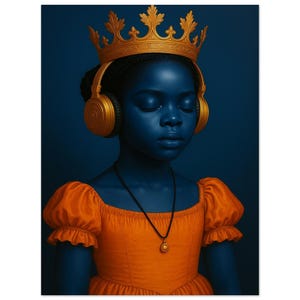 Arte murale • Poster NB • Pittura • Arte nera • Africana • Afro futurista Principessa della serenità