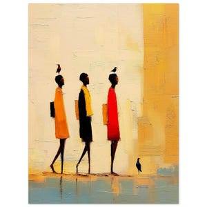 Wall Art NB • Pittura • Arte nera • Africani • Passi africani, anime piumate