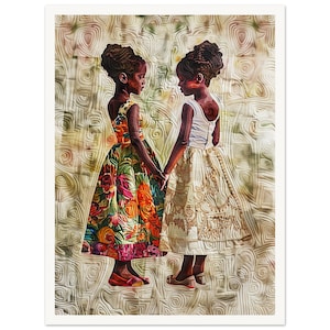 Impression d'art inspirée de Bisa Butler : Portrait de cravates sœurs