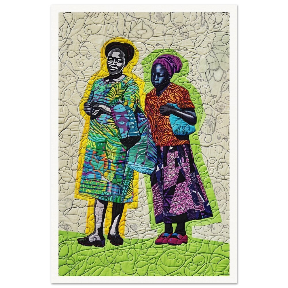 Wall Art • Poster •  Maternal Threads inspired by Bisa Butler