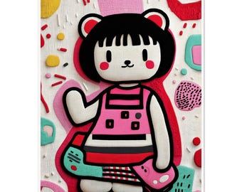 Arte de pared • Póster • Arte con mechones • Brillante, audaz y absolutamente adorable inspirado en Tufting