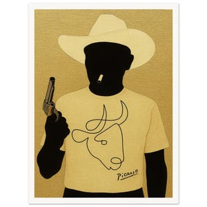 Arte murale • Poster • Dipinto • Arte dorata • Picasso • Pistolero dorato