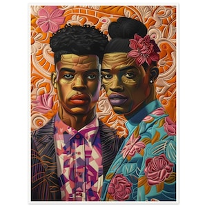 Arte murale • Poster • Audace e bello ispirato a Kehinde Wiley e Bisa Butler
