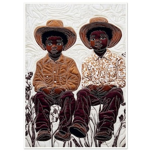 Arte murale • Poster • Arte trapuntata nera • Cappelli, stivali e sogni ispirati a Bisa Butler