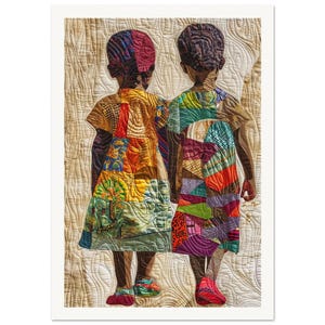 Arte murale • Carta opaca di qualità museale • Poster • Generato da IA • Ritratto • Donna africana ispirata a Bisa Butler