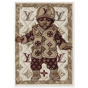 Arte murale • Poster • Quilt art • Baby Couture: la moda al suo meglio ispirata a Bisa Butler e Louis Vuitton