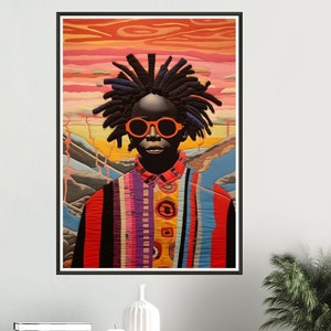 Wall Art • Museum-Quality Matte Paper • Metal Framed Poster • Ai Generated • Portrait • African Boy inspired by Bisa Butler