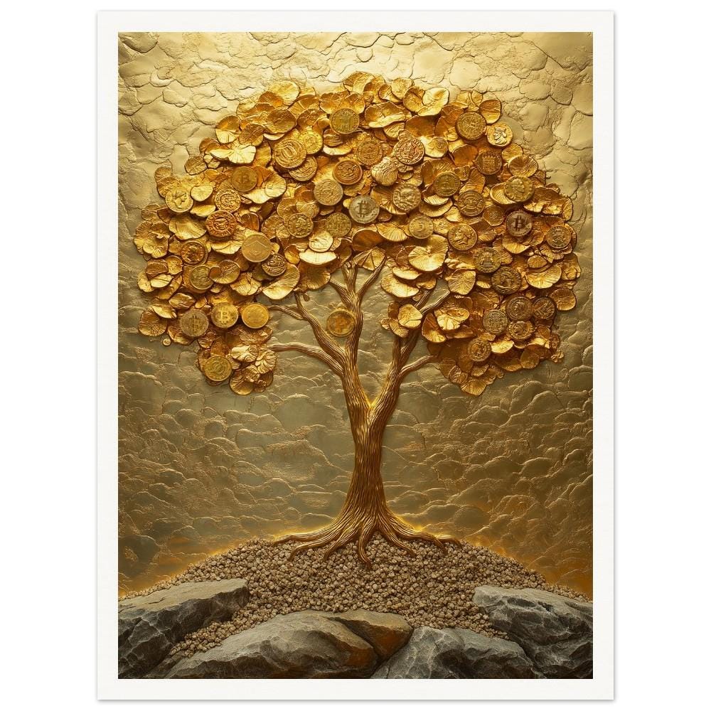 ウォールアート • ポスター • 金のなる木 • 繁栄の木：黄金のビジョン