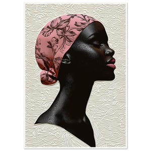 Arte murale • Poster • Arte trapuntata nera • Serenità avvolta nella bellezza ispirata a Bisa Butler