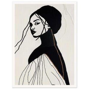 Arte murale • Poster • Arte in tessuto nero • Donna africana • Maestà infilata