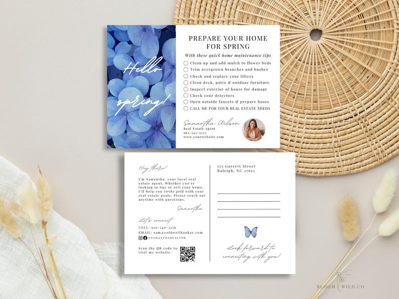 Spring Realtor Marketing Postcard, Spring Home Maintenance Checklist ...
