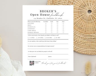 Brokers Open Feedback Form, Real Estate Open House Feedback Canva Form, Agent Open House Feedback Sheet, Feedback Forms For Realtor Tour