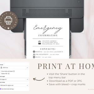 Emergency Contact Sign, Emergency Phone Numbers, Airbnb Emergency Information Sign, Editable Template Canva Emergency Contacts, Just in Case image 7