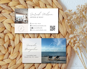 Airbnb Business Card Template, Property Manager Marketing, Short Term Rental Card, Co-Host Branding, Editable in Canva, BC