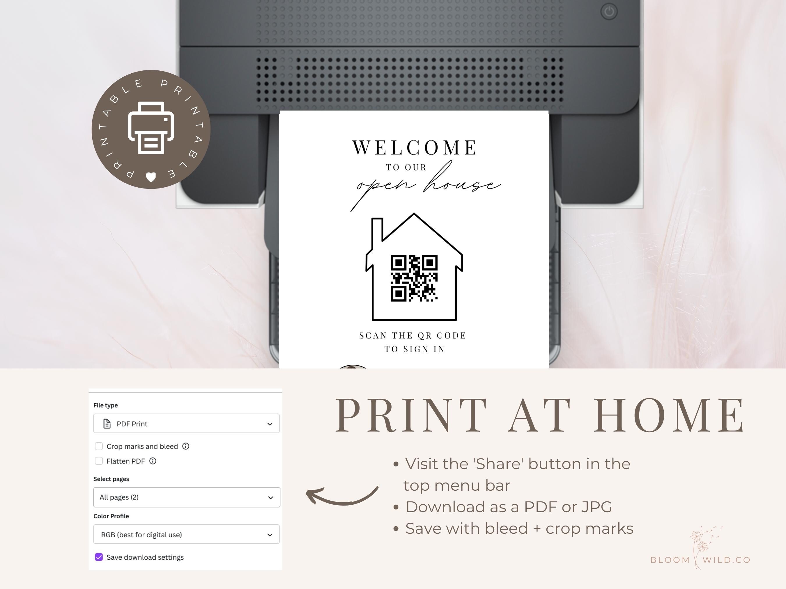 Open House Sign in Sheet With Qr Code, Welcome to Our Open House Sign ...