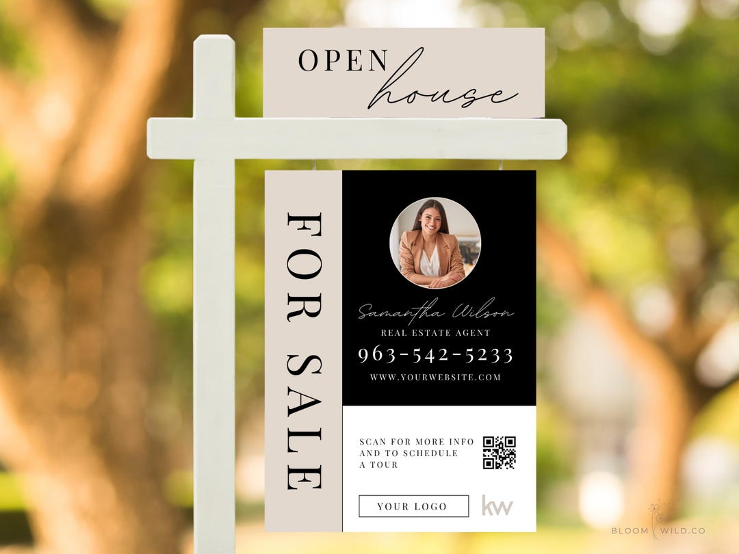 Realtor Listing Yard Sign, Realtor Yard Sign Canva Template, Modern ...