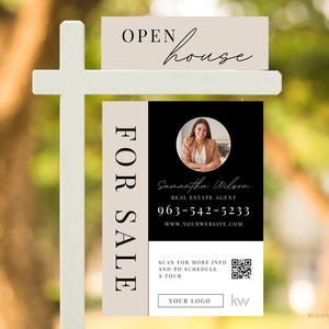 Realtor Listing Yard Sign, Realtor Yard Sign Canva Template, Modern Luxury Real Estate Yard Sign, Real Estate Yard Sign Bundle with Riders