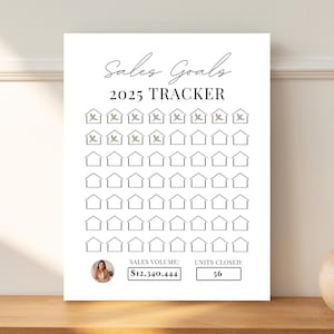 Verkooptracker onroerend goed, sjablonen voor onroerendgoeddoelen, planner onroerendgoeddoel, doelplanning onroerend goed, doelblad makelaarshuis