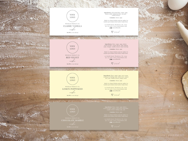Mini Cake Jars Label Template, Cottage Food Law Sticker With QR, Baked ...
